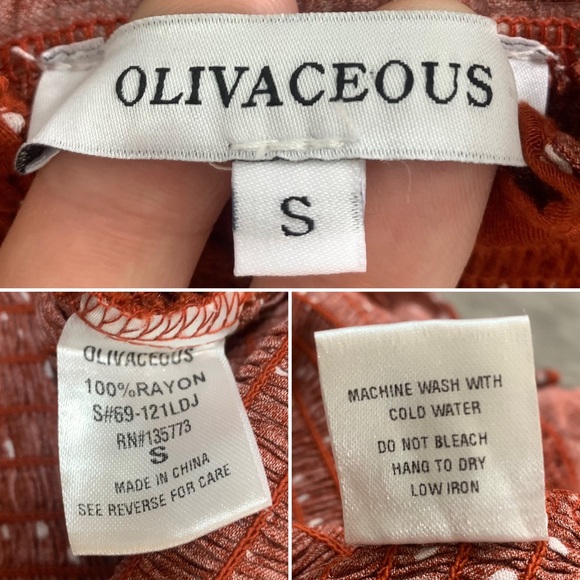 OLIVACEOUS Orange Smocked Ruffle Rib Knit 100% Rayon Bodycon Mini Dress Small - Picture 10 of 13